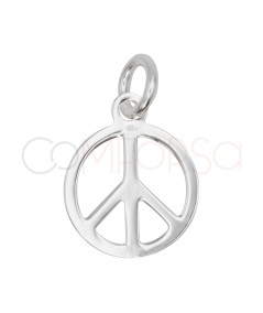 Sterling Silver 925 Peace Symbol Pendant 10 mm