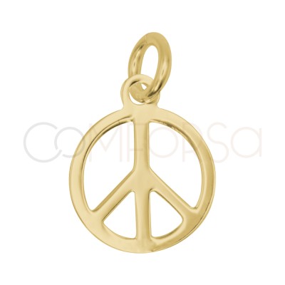 Sterling Silver 925 Peace Symbol Pendant 10 mm