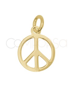 Sterling Silver 925 Peace Symbol Pendant 10 mm