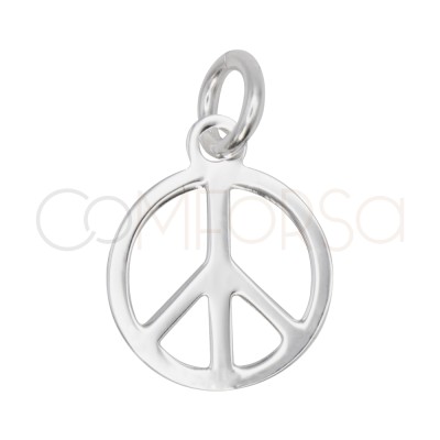 Gold-plated Sterling Silver 925 Peace Symbol Pendant 10 mm