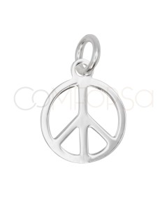 Gold-plated Sterling Silver 925 Peace Symbol Pendant 10 mm