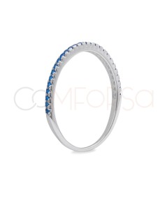 Sterling Silver 925 Ring with Sapphire-coloured Zirconia