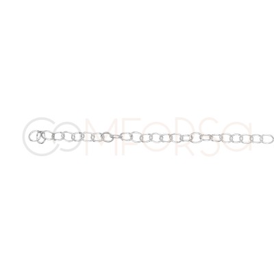 Sterling Silver 925 Necklace with 3 Crystal Zirconia Diamonds 40 + 6 cm