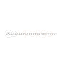 Sterling Silver 925 Necklace with 3 Crystal Zirconia Diamonds 40 + 6 cm