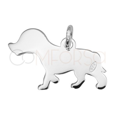 Sterling Silver 925 Dog Pendant 19.6 x 11.5 mm