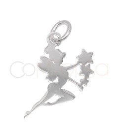 Sterling Silver 925 Kendra Fairy Pendant with Stars 10 x 18 mm