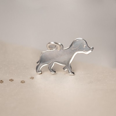 Sterling Silver 925 Dog Pendant 19.6 x 11.5 mm