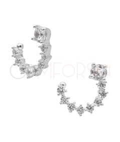 Sterling silver 925 circular earring with Crystal zirconia 10mm