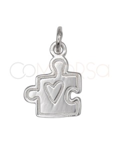 Sterling Silver 925 Love Puzzle Pendant 10 x 12 mm