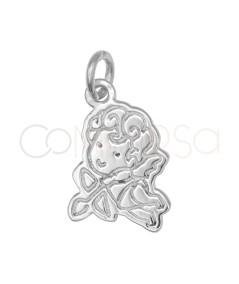 Sterling Silver 925 Cupid Pendant 10 x 15 mm