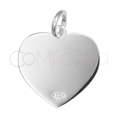 Sterling Silver 925 LoveLoveLove Heart Pendant 14.2 x 14.4 mm