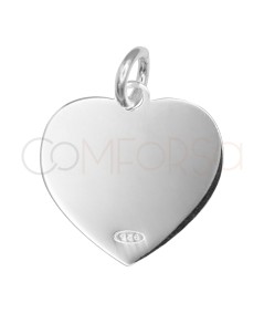 Sterling Silver 925 LoveLoveLove Heart Pendant 14.2 x 14.4 mm