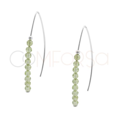 Peridot stones thread earrings 13 x 40 mm