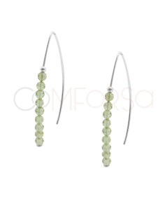 Peridot stones thread earrings 13 x 40 mm