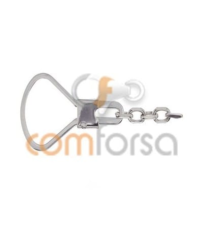 Sterling silver 925 Key ring with chain 26 x 73 mm