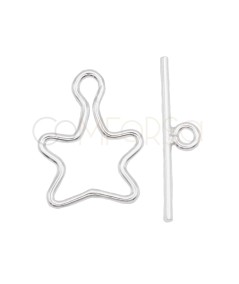 Star clasp with bar 12mm sterling silver