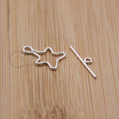 Star clasp with bar 12mm sterling silver