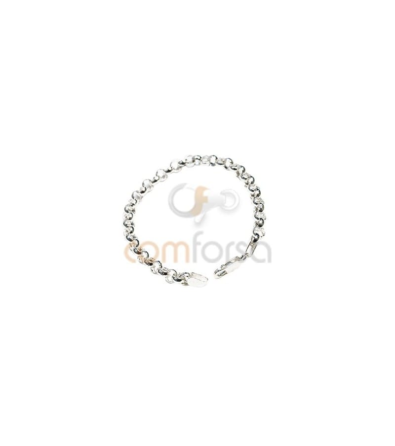 Sterling Silver 925 Round Belcher Chain Bracelet 5.5/2.5mm 19cm