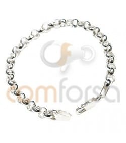 Sterling Silver 925 Round Belcher Chain Bracelet 5.5/2.5mm 19cm