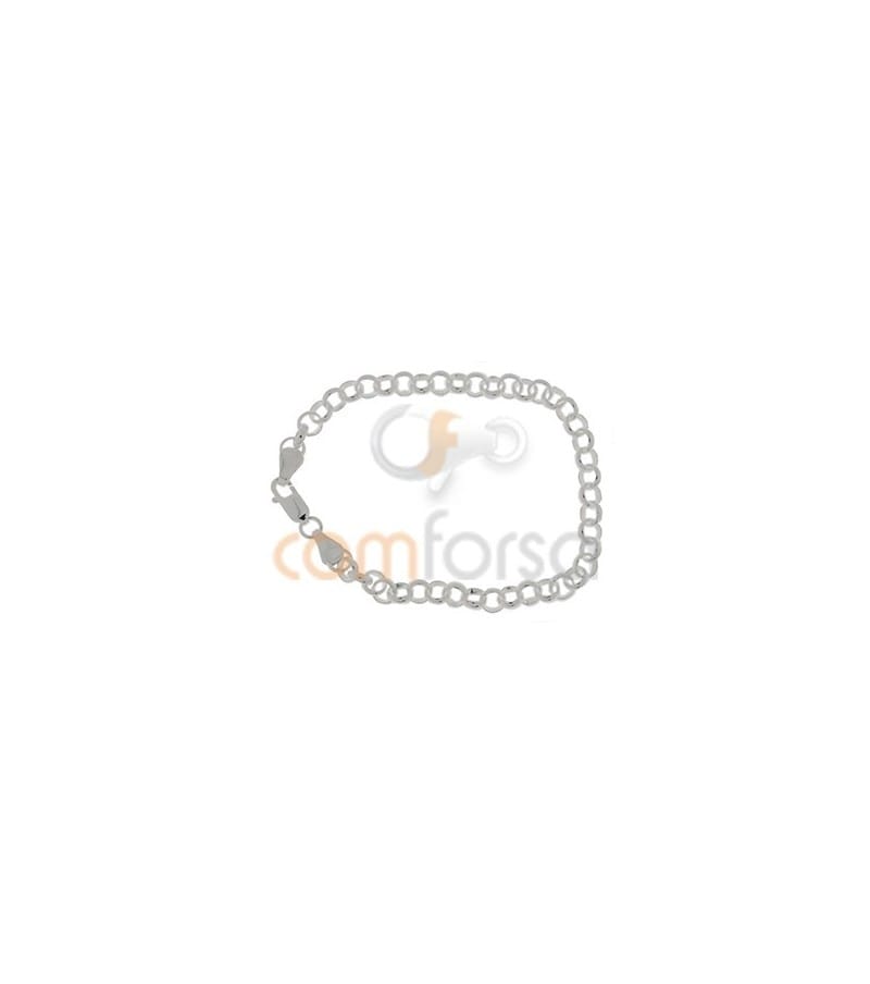 Sterling Silver 925 Round Belcher Chain Bracelet 18cm