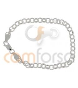 Sterling Silver 925 Round Belcher Chain Bracelet 18cm