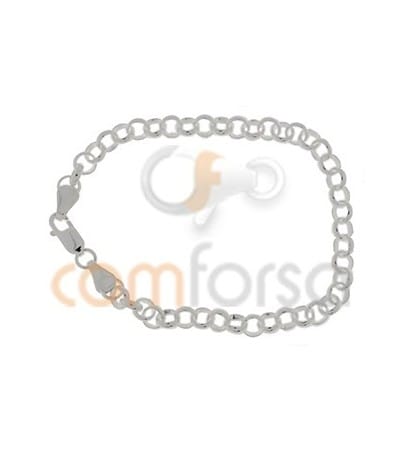 Sterling Silver 925 Round Belcher Chain Bracelet 19cm
