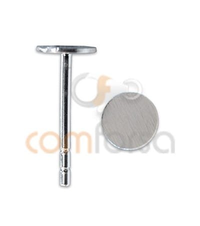 Sterling silver 925 Ear posts with flat Cap 5 mm