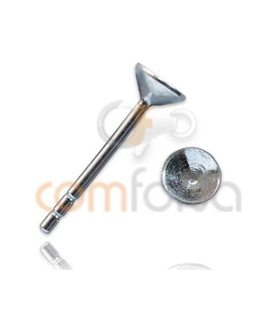 Sterling silver 925 Ear posts with cone Cap 4 mm