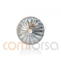 Sterling silver 925 Cap Corrugated 4 mm