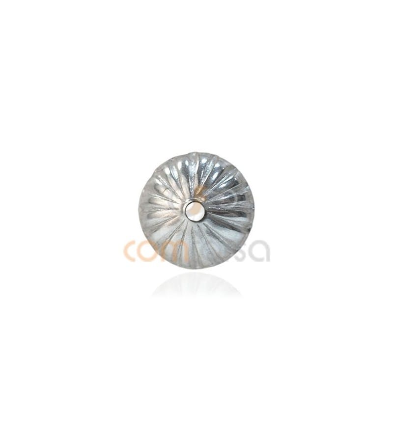 Sterling silver 925 Cap Corrugated 6 mm