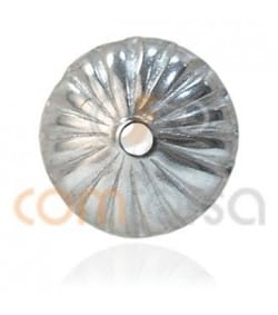 Sterling silver 925 Cap Corrugated 6 mm