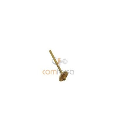 18kt yellow gold corrugated cap stud earring 2.5 mm (int)