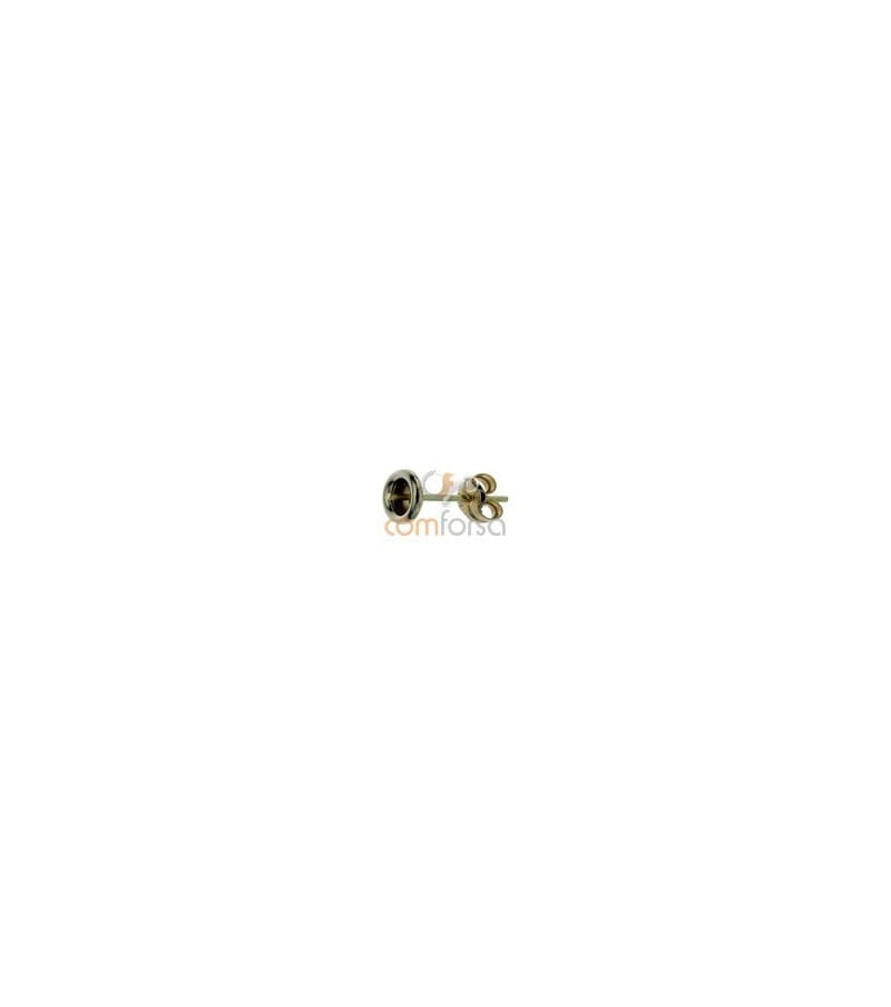 18kt Yellow gold earring with scroll 4mm
