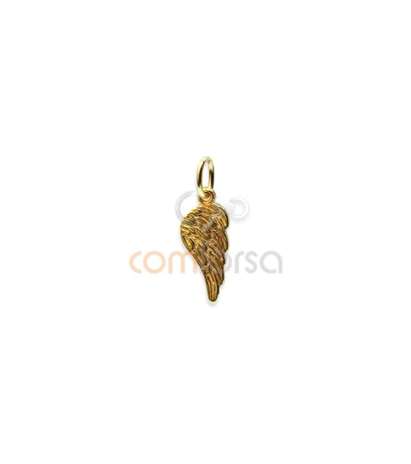 Sterling silver 925 gold-plated wing pendant 7 x 16 mm