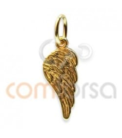 Sterling silver 925 gold-plated wing pendant 7 x 16 mm