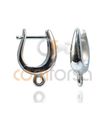 Sterling silver 925ml oval hoop earrings with stud and open jump ring 11 x 3 mm