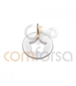 Sterling silver 925 hollow star pendant 12.5mm