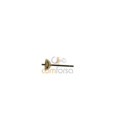 18kt yellow gold earring with cap 6 mm