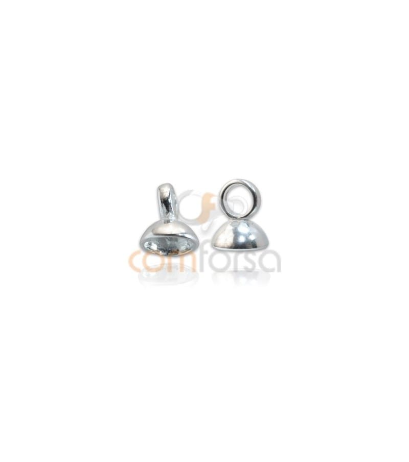 Sterling Silver 925 Cap with ring for beading 7mm