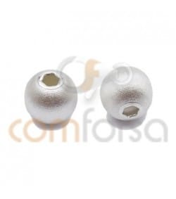Sterling Silver 925 matted ball bead 6mm