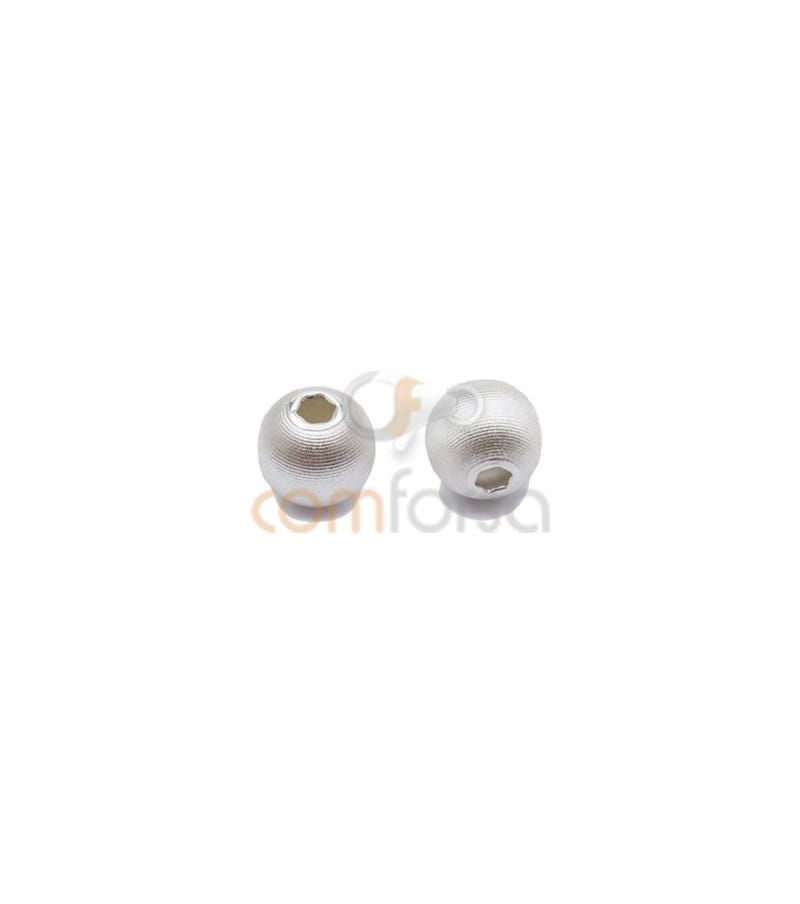 Sterling silver 925 matted ball bead 8mm