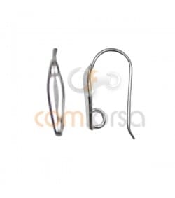 Sterling Silver 925 Earhooks with Hidden Jump Ring 24 x 2 mm