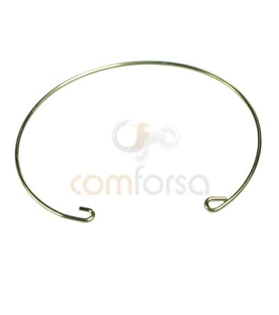 Gold Plated Sterling Silver 925 Wire Bangle 16.5cm (0.9) 