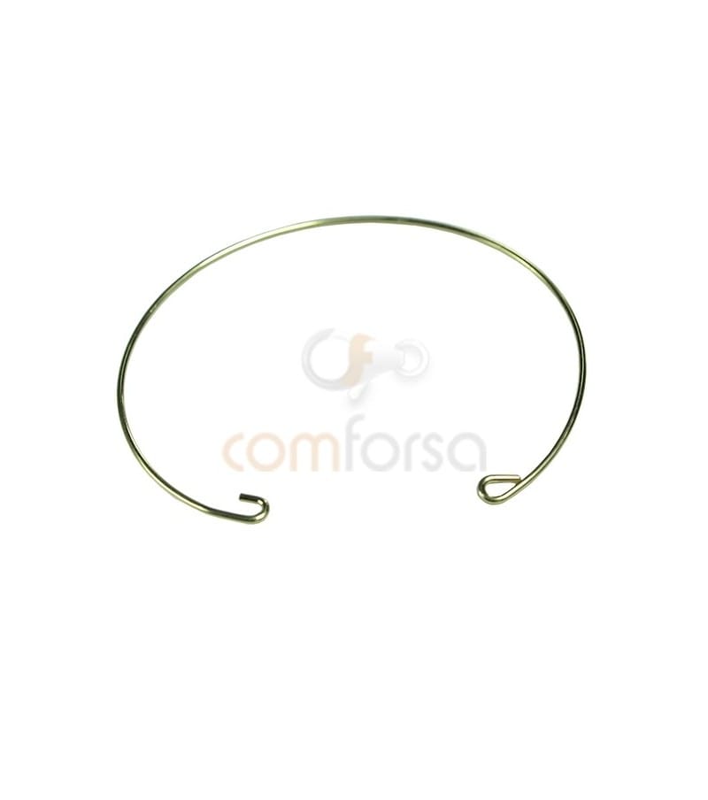 Gold Plated Sterling Silver 925 Wire Bangle 16.5cm (0.9) 