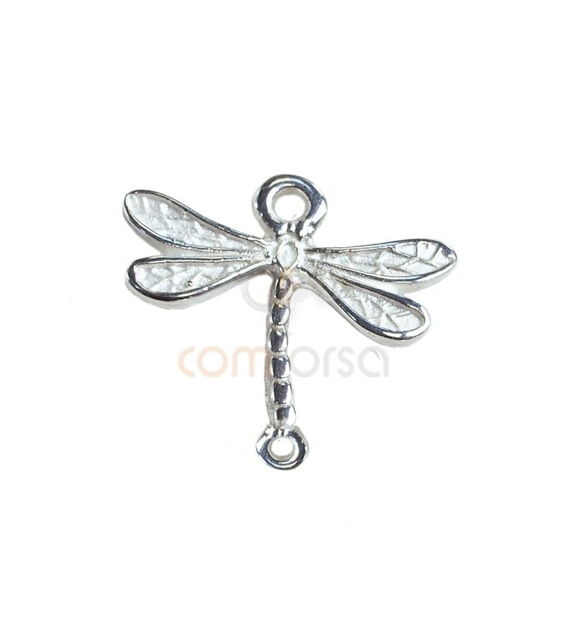Sterling silver 925ml Dragonfly connector double jump ring 19.1 x 19.4 mm