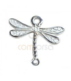 Sterling silver 925ml Dragonfly connector double jump ring 19.1 x 19.4 mm