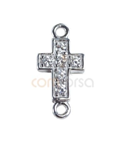 Sterling silver 925 Cross connector 13.5 x .3 mm