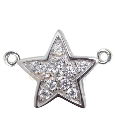 Sterling Silver 925 Zirconia Star Pendant with Double Jump Ring