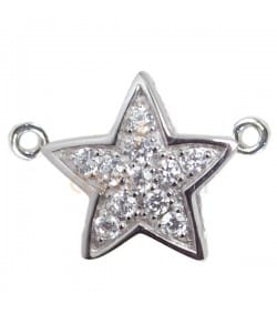 Sterling Silver 925 Zirconia Star Pendant with Double Jump Ring