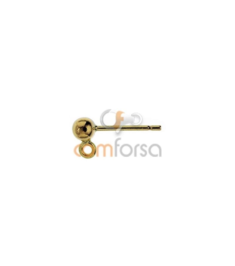 18kt Yellow gold ball earring with jumpring 3mm